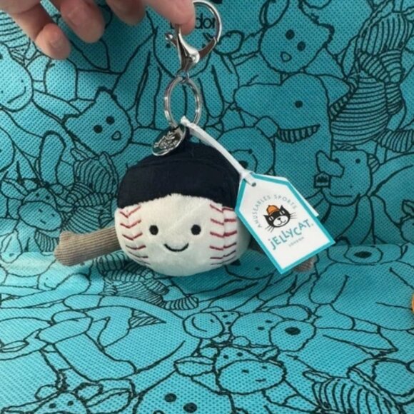 Jellycat Amuseable s Baseball Bag Charm Keychain 12cm Plush NWT Cute Gift - Picture 4 of 4